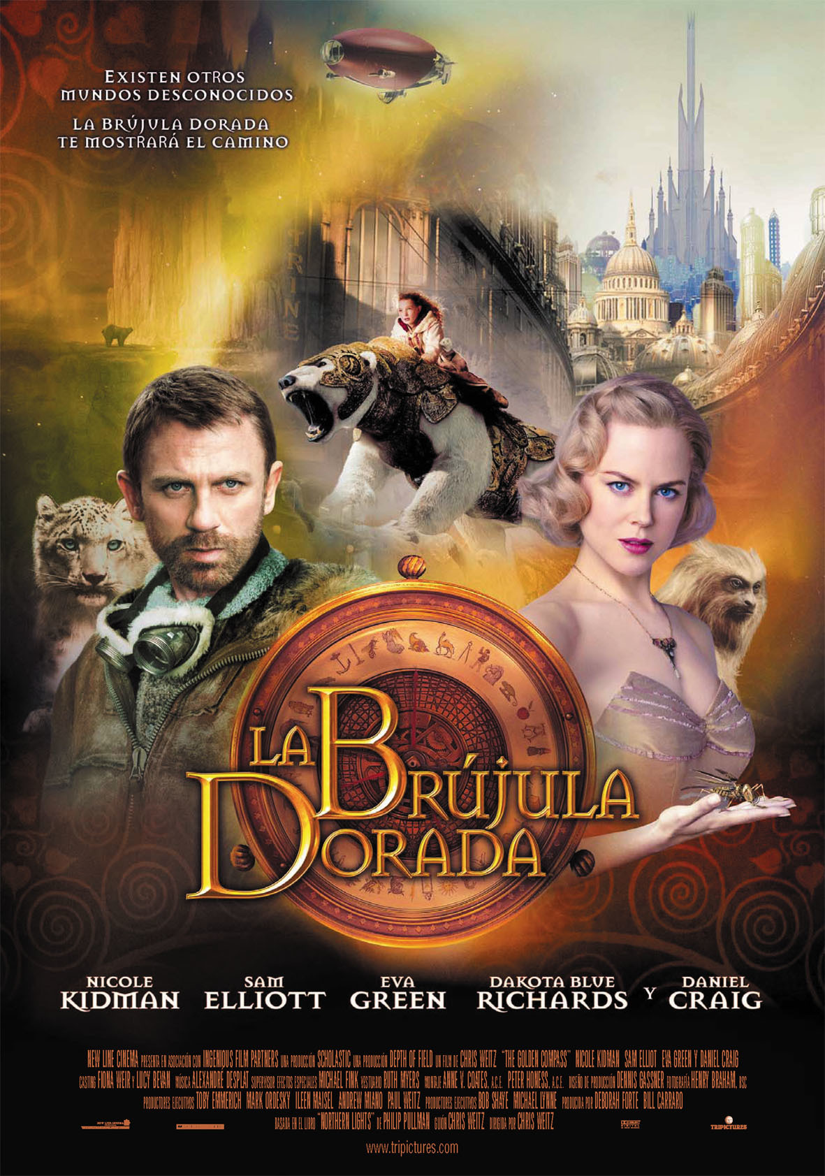 Cartel deLa brújula dorada