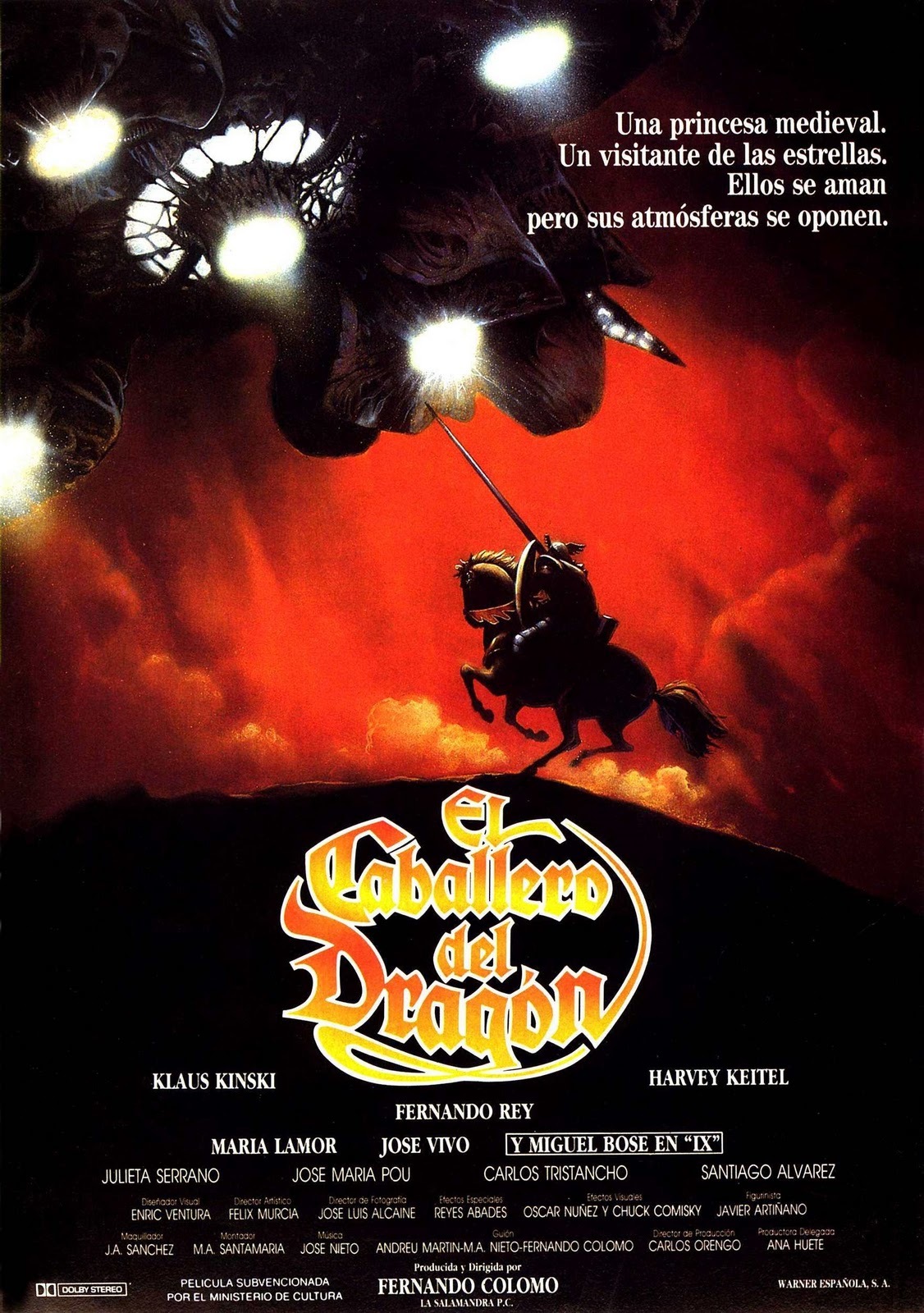 Cartel deEl caballero del dragón