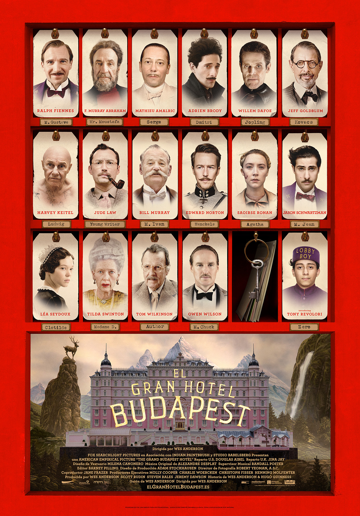 Cartel de El gran hotel Budapest