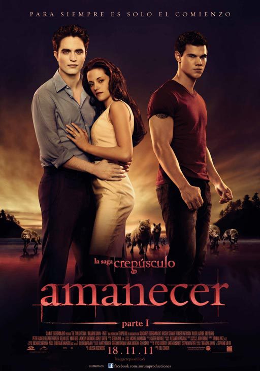 Cartel de La saga Crepúsculo: Amanecer. Parte 1