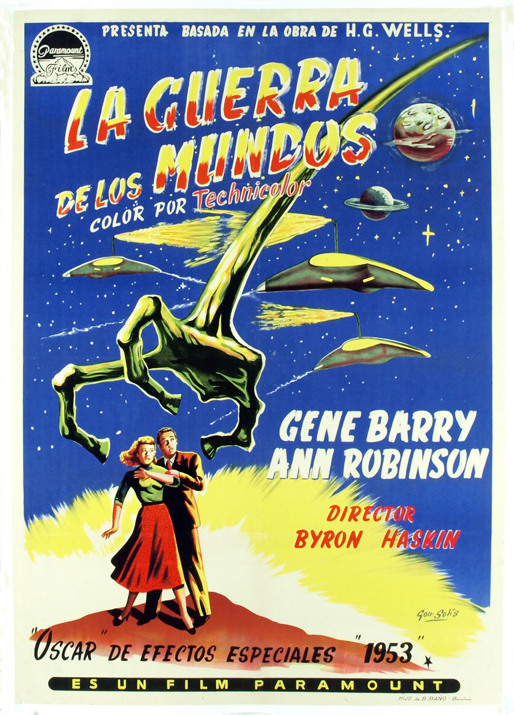 Cartel deLa guerra de los mundos (1953)