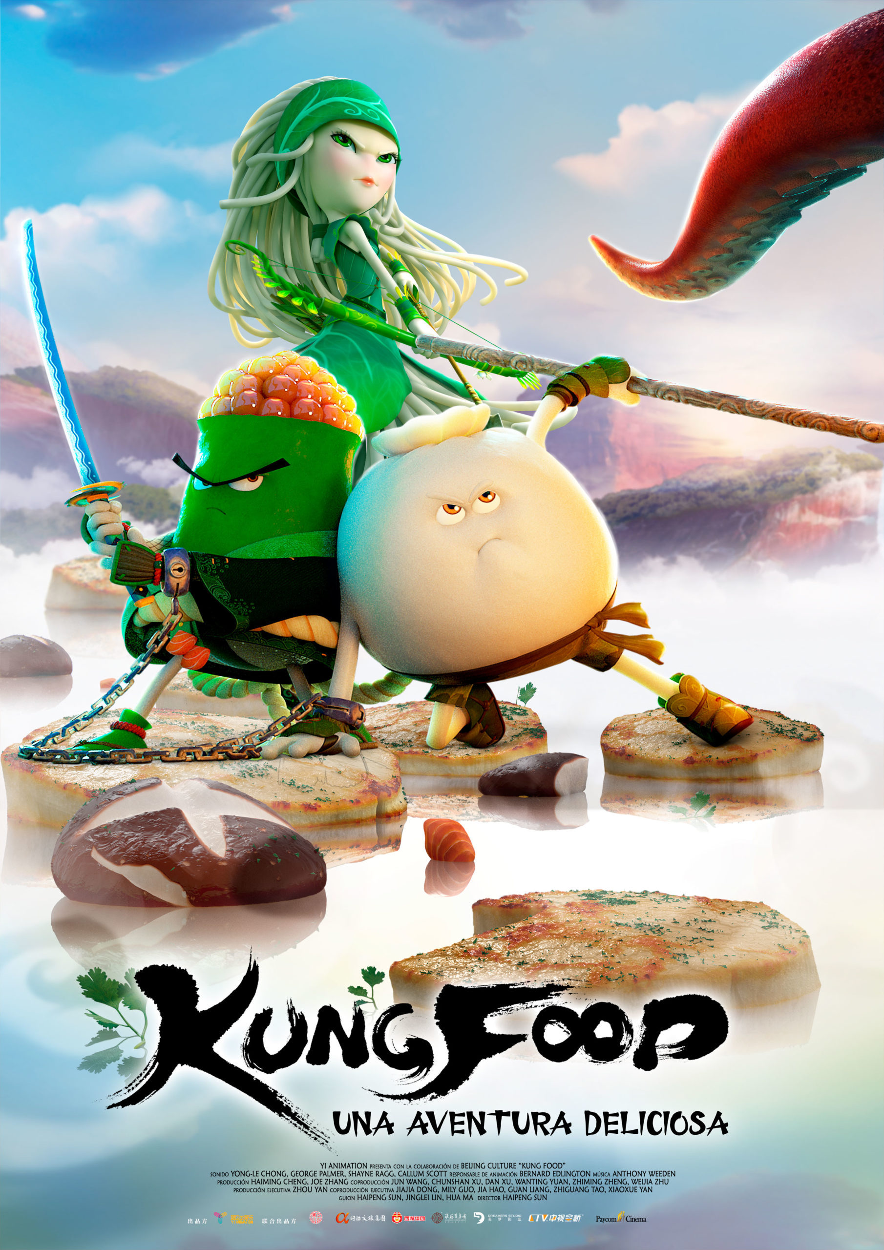 Cartel de Kung Food: Una aventura deliciosa