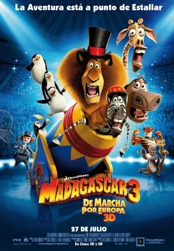 Cartel de Madagascar 3: de marcha por Europa