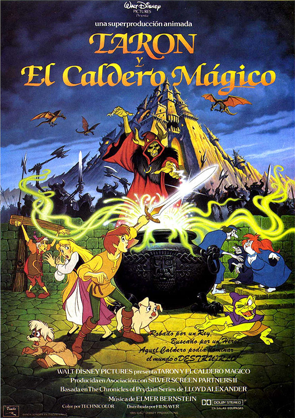 Cartel deTarón y el caldero mágico